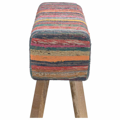 vidaXL Bench 110 x 30 x 45 cm Real Leather Multicolour