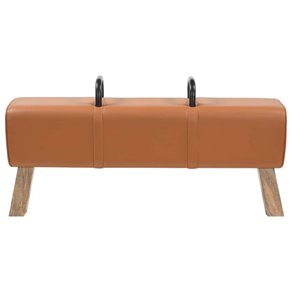 vidaXL Bench Brown 110 x 30 x 45 cm Real Leather
