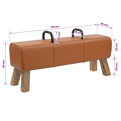 vidaXL Bench Brown 110 x 30 x 45 cm Real Leather
