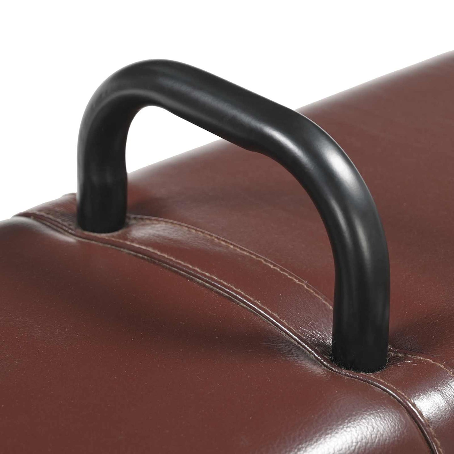vidaXL Bench Dark Brown 110 x 30 x 45 cm Real Leather