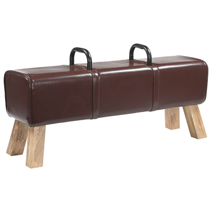 vidaXL Bench Dark Brown 110 x 30 x 45 cm Real Leather