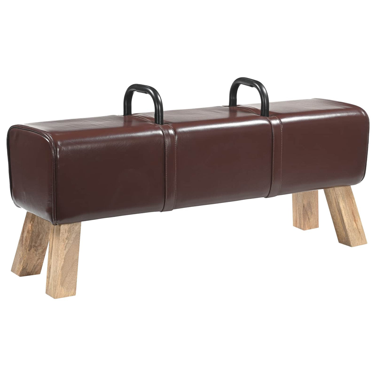 vidaXL Bench Dark Brown 110 x 30 x 45 cm Real Leather