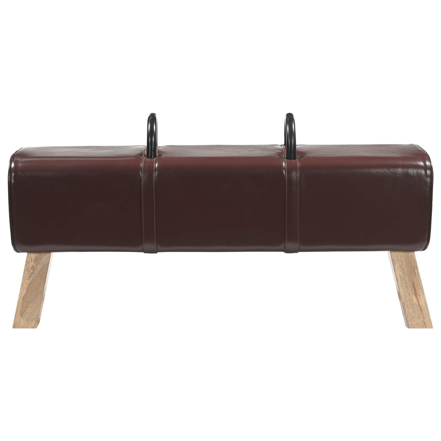 vidaXL Bench Dark Brown 110 x 30 x 45 cm Real Leather
