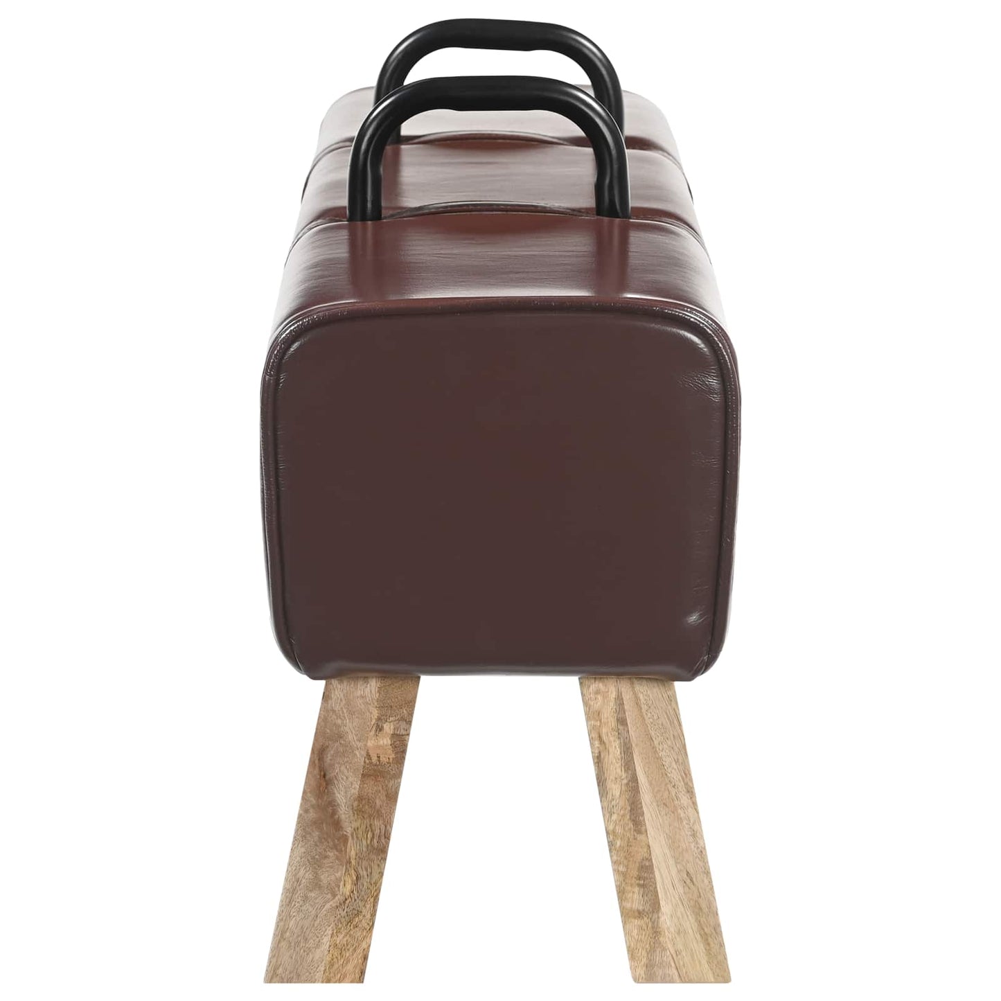 vidaXL Bench Dark Brown 110 x 30 x 45 cm Real Leather