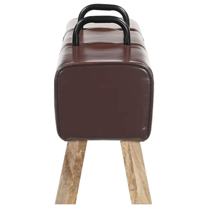 vidaXL Bench Dark Brown 110 x 30 x 45 cm Real Leather
