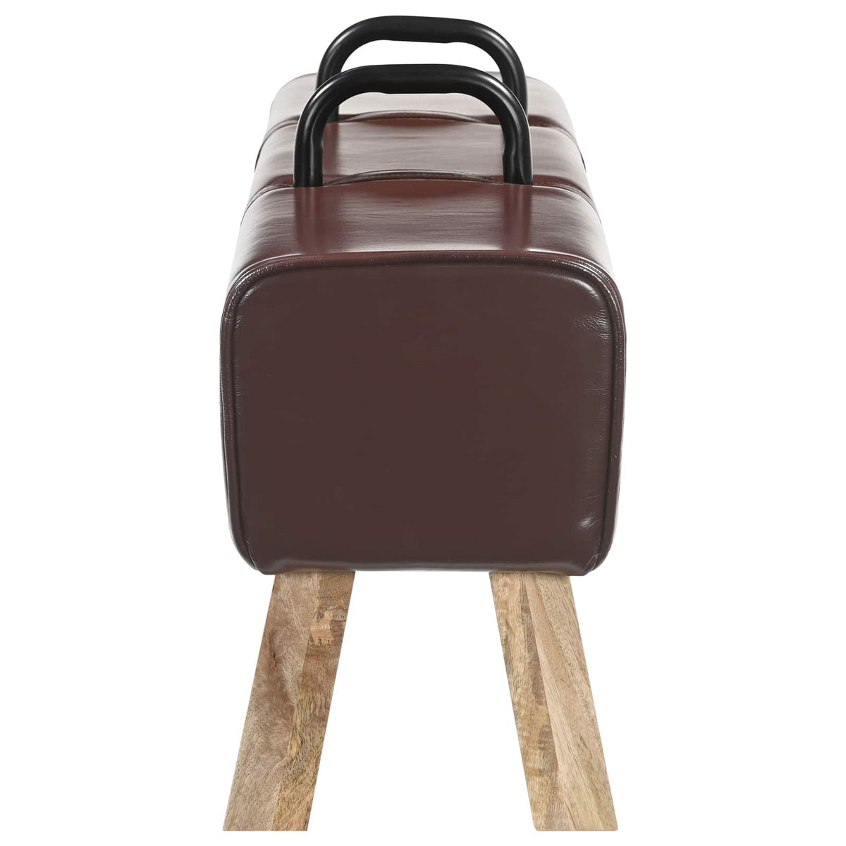 vidaXL Bench Dark Brown 110 x 30 x 45 cm Real Leather
