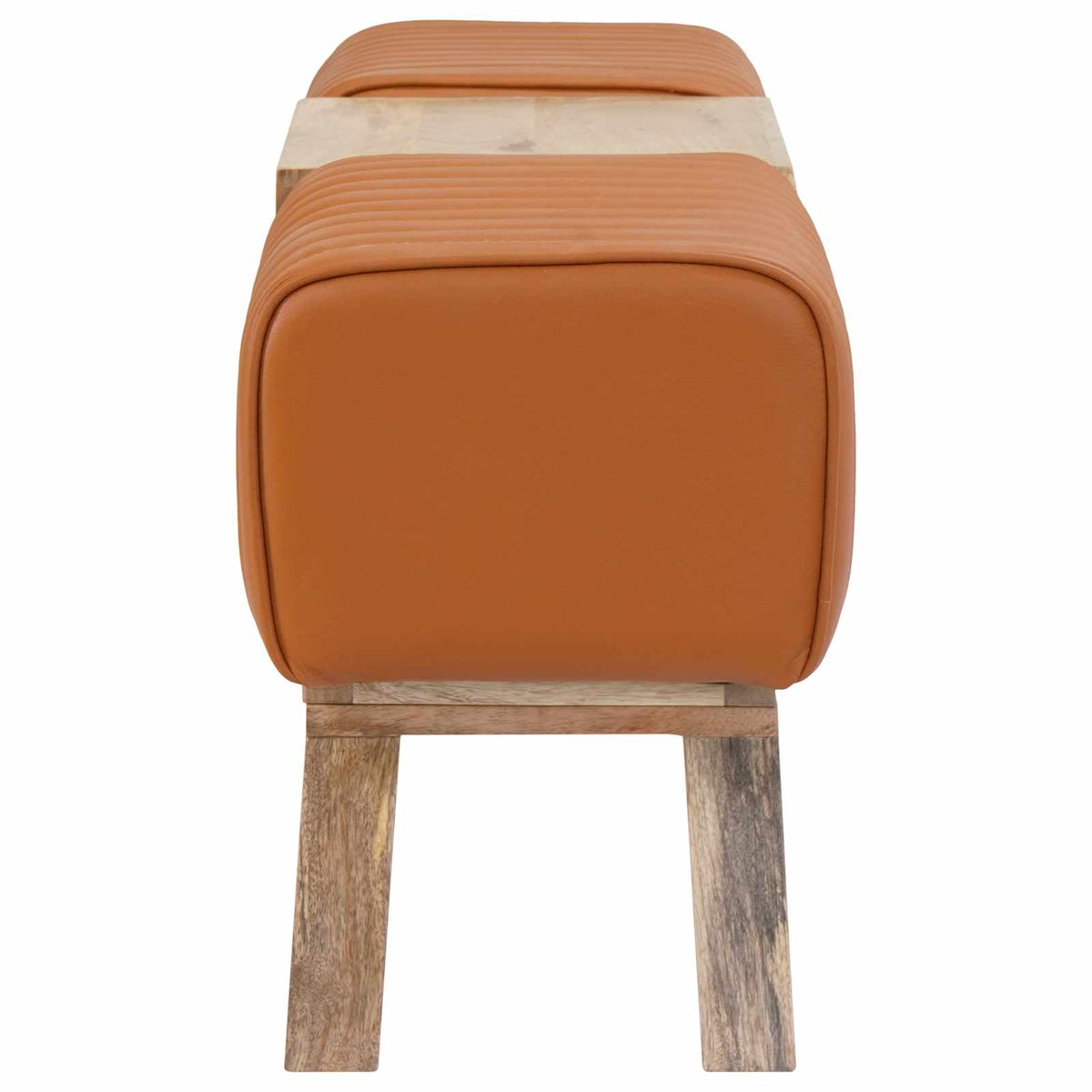 vidaXL Bench 110 x 30 x 45 cm Real Leather Brown