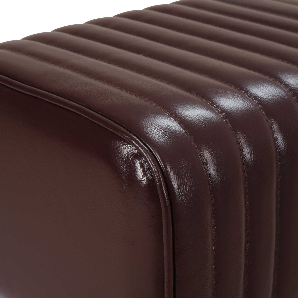 vidaXL Bench 110 x 30 x 45 cm Real Leather Dark Brown