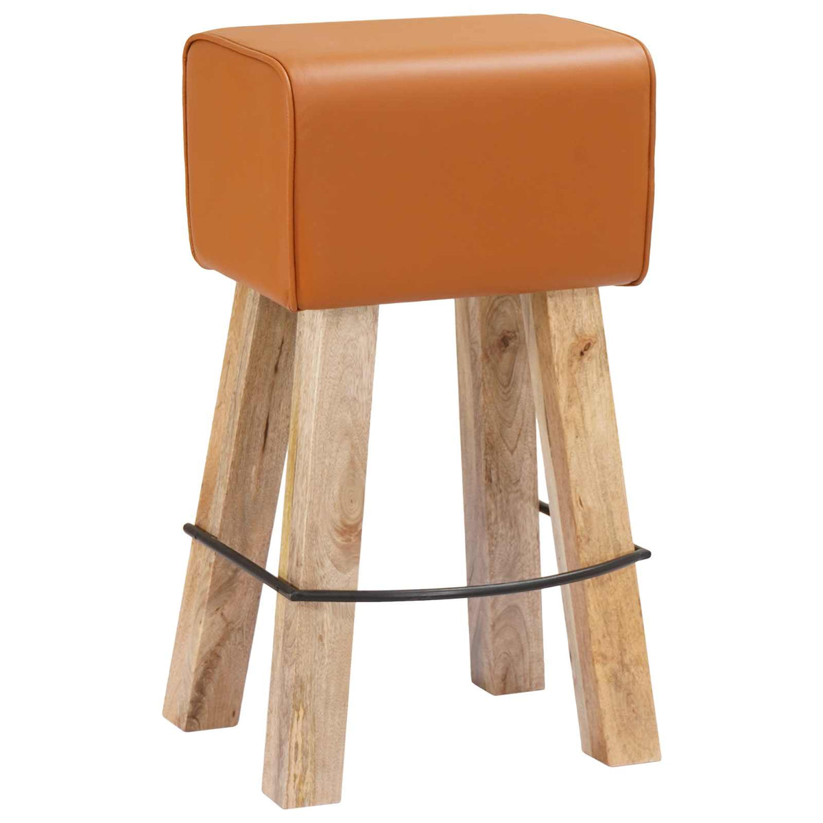 vidaXL Bar Stool 2 pcs Brown 44 x 33 x 74 cm Real Leather