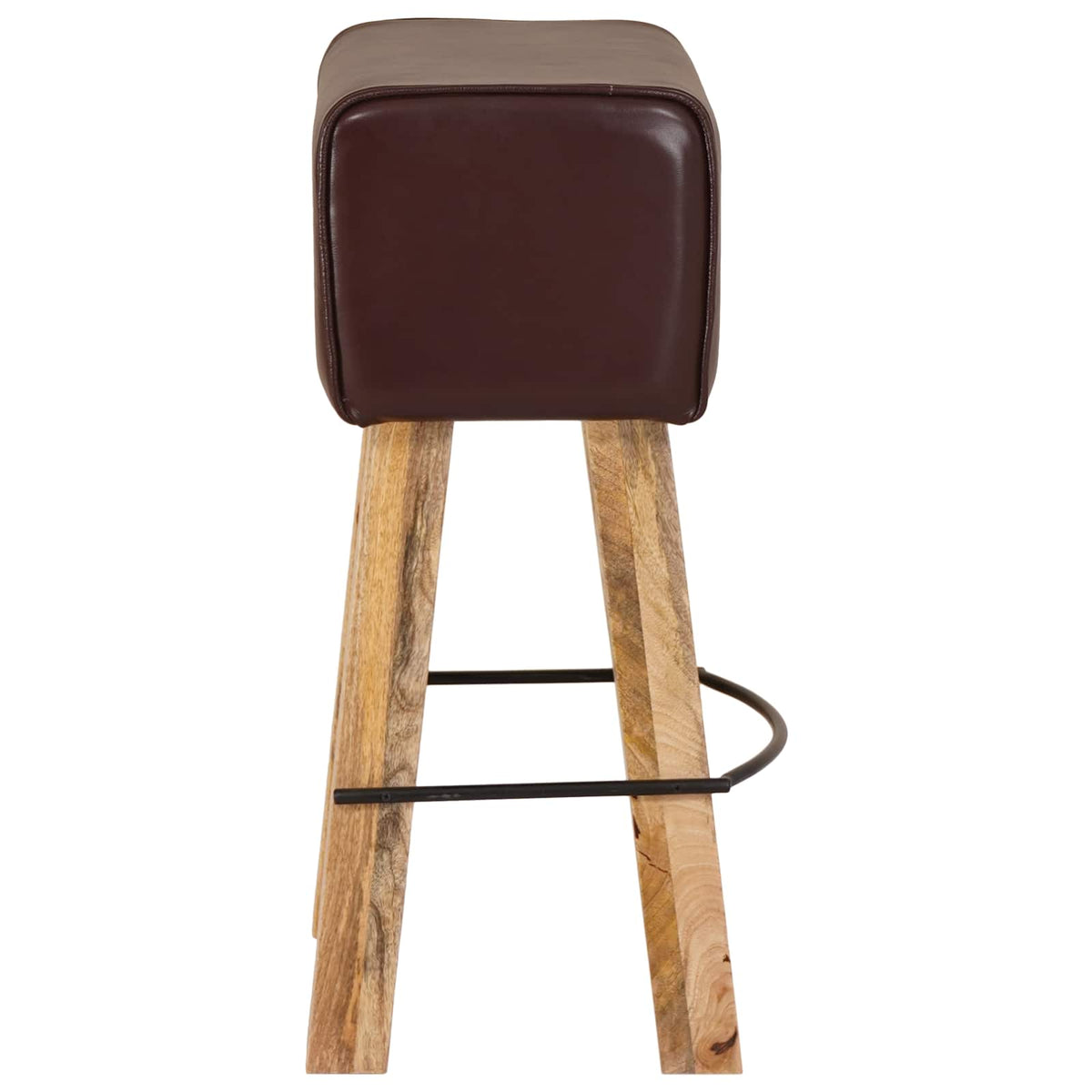 vidaXL Bar Stool 2 pcs Dark Brown 44 x 33 x 74 cm Real Leather