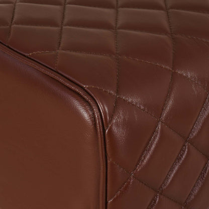 vidaXL Bar Stool 2 pcs Brown Diamond 44 x 33 x 74 cm Real Leather