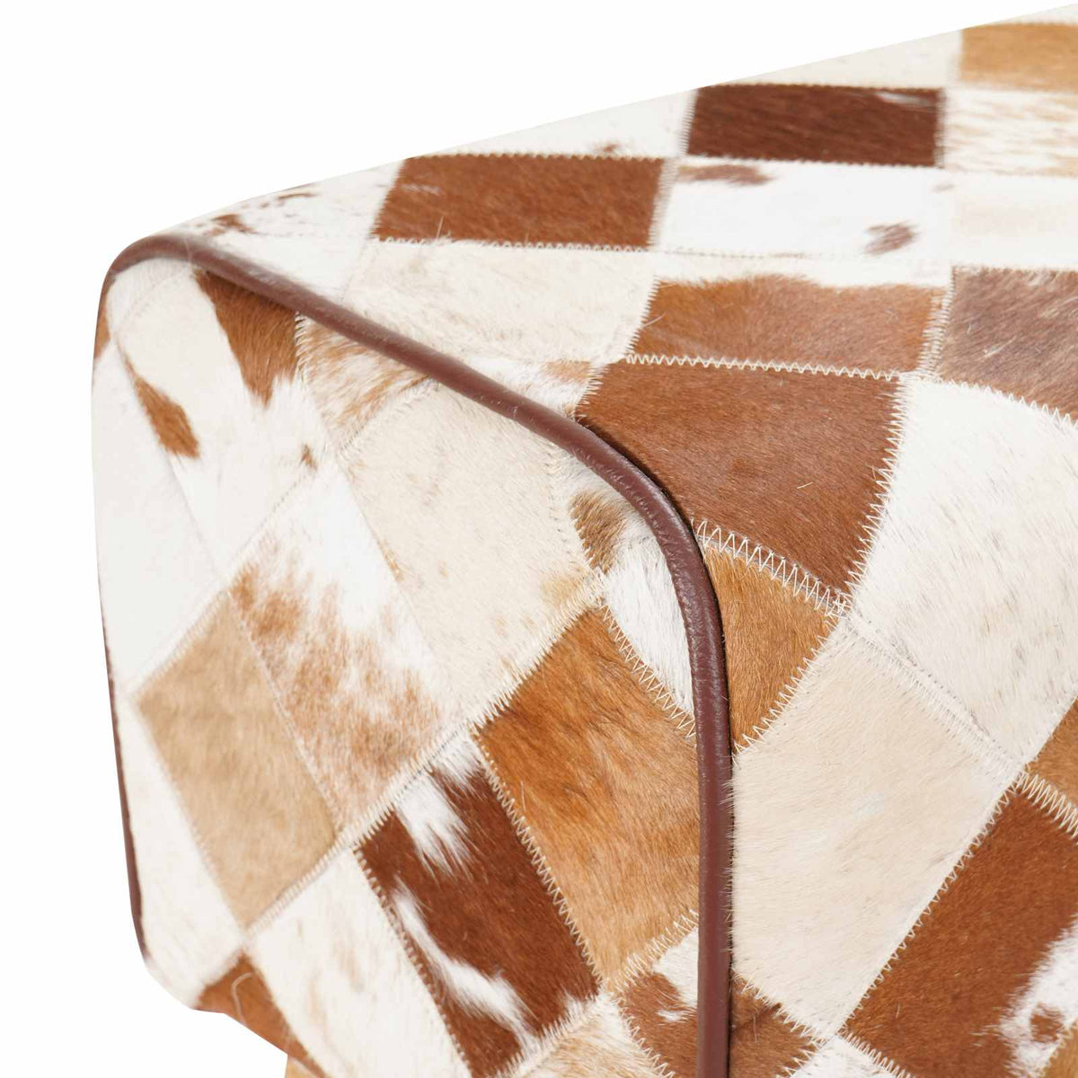 vidaXL Bar Stool 2 pcs Brown Patchwork 44 x 33 x 74 cm Real Leather
