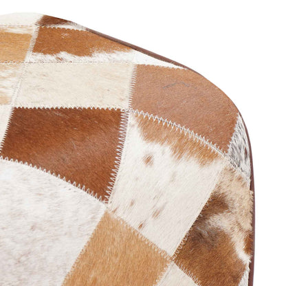 vidaXL Bar Stool 2 pcs Brown Patchwork 44 x 33 x 74 cm Real Leather
