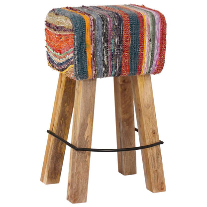 vidaXL Bar Stool 2 pcs Multicolour 44 x 33 x 74 cm Real Leather
