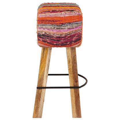vidaXL Bar Stool 2 pcs Multicolour 44 x 33 x 74 cm Real Leather