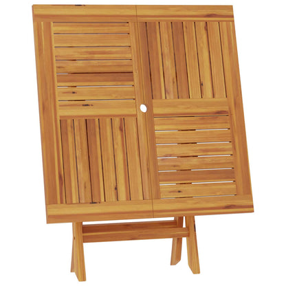 vidaXL Folding Garden Table Natural 90 x 90 x 75 cm Solid Teak Wood