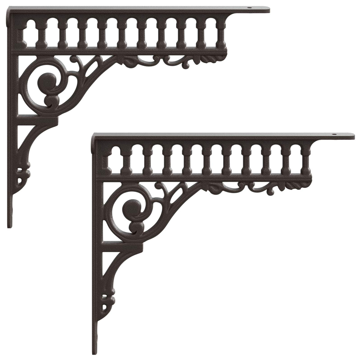 vidaXL Wall Shelf Brackets 2 pcs Antique Brown 27.5 x 23 x 4 cm Steel