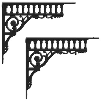 vidaXL Wall Shelf Brackets 2 pcs Black 27.5 x 23 x 4 cm Steel