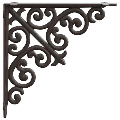 vidaXL Wall Shelf Brackets 12 pcs Antique Brown 9.5 x 9.5 x 3 cm Steel