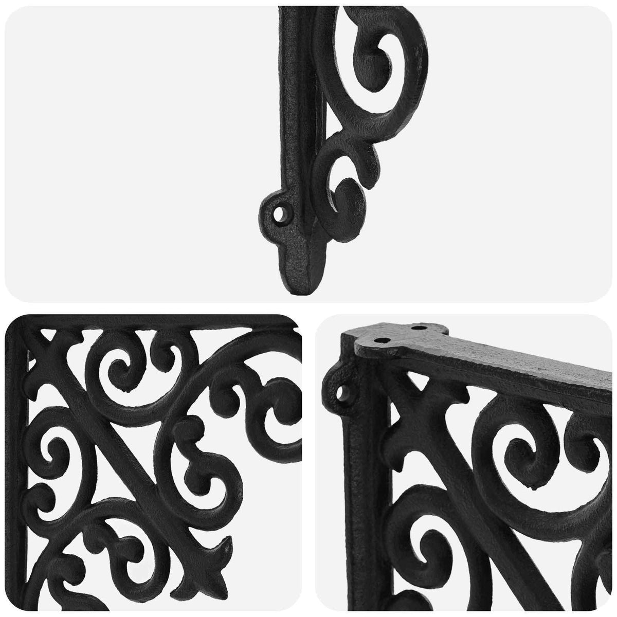 vidaXL Wall Shelf Brackets 2 pcs Black 14 x 14 x 3.5 cm Steel