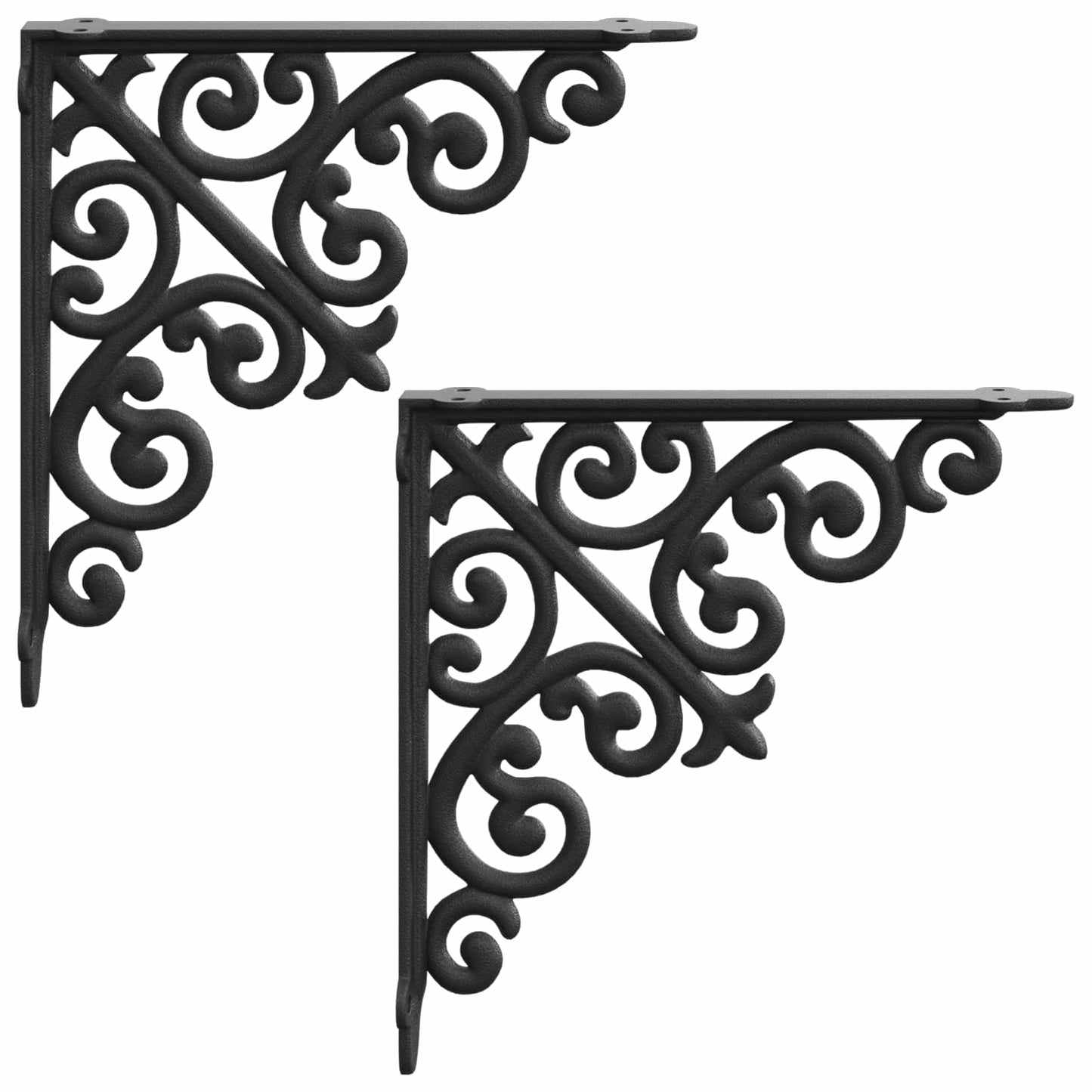 vidaXL Wall Shelf Brackets 2 pcs Black 14 x 14 x 3.5 cm Steel