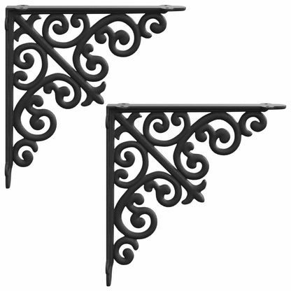 vidaXL Wall Shelf Brackets 2 pcs Black 14 x 14 x 3.5 cm Steel