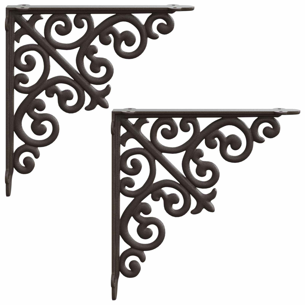 vidaXL Wall Shelf Brackets 2 pcs Antique Brown 24 x 24 x 3.5 cm Steel