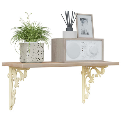 vidaXL Wall Shelf Brackets 2 pcs Antique White 10 x 10 x 2.8 cm Steel