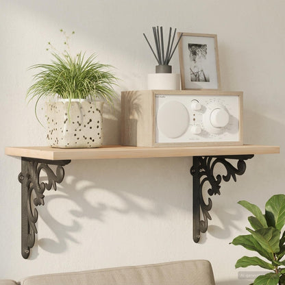 vidaXL Wall Shelf Brackets 2 pcs Black 10 x 10 x 2.8 cm Steel