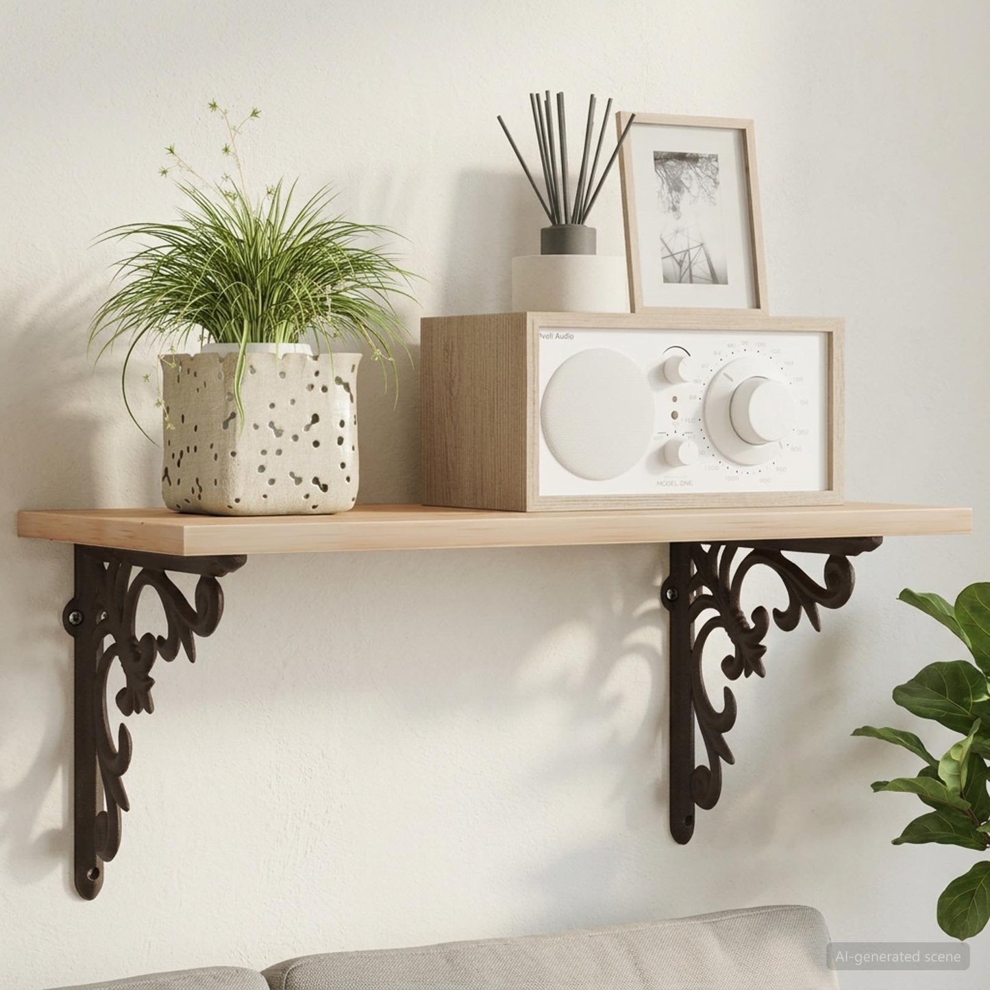 vidaXL Wall Shelf Brackets 12 pcs Antique Brown 10 x 10 x 2.8 cm Steel