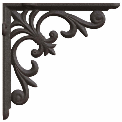 vidaXL Wall Shelf Brackets 12 pcs Antique Brown 10 x 10 x 2.8 cm Steel