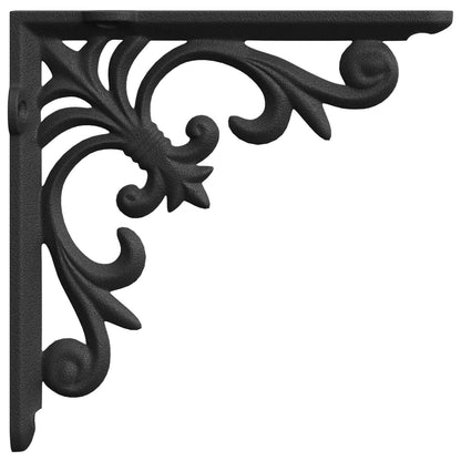vidaXL Wall Shelf Brackets 12 pcs Black 10 x 10 x 2.8 cm Steel