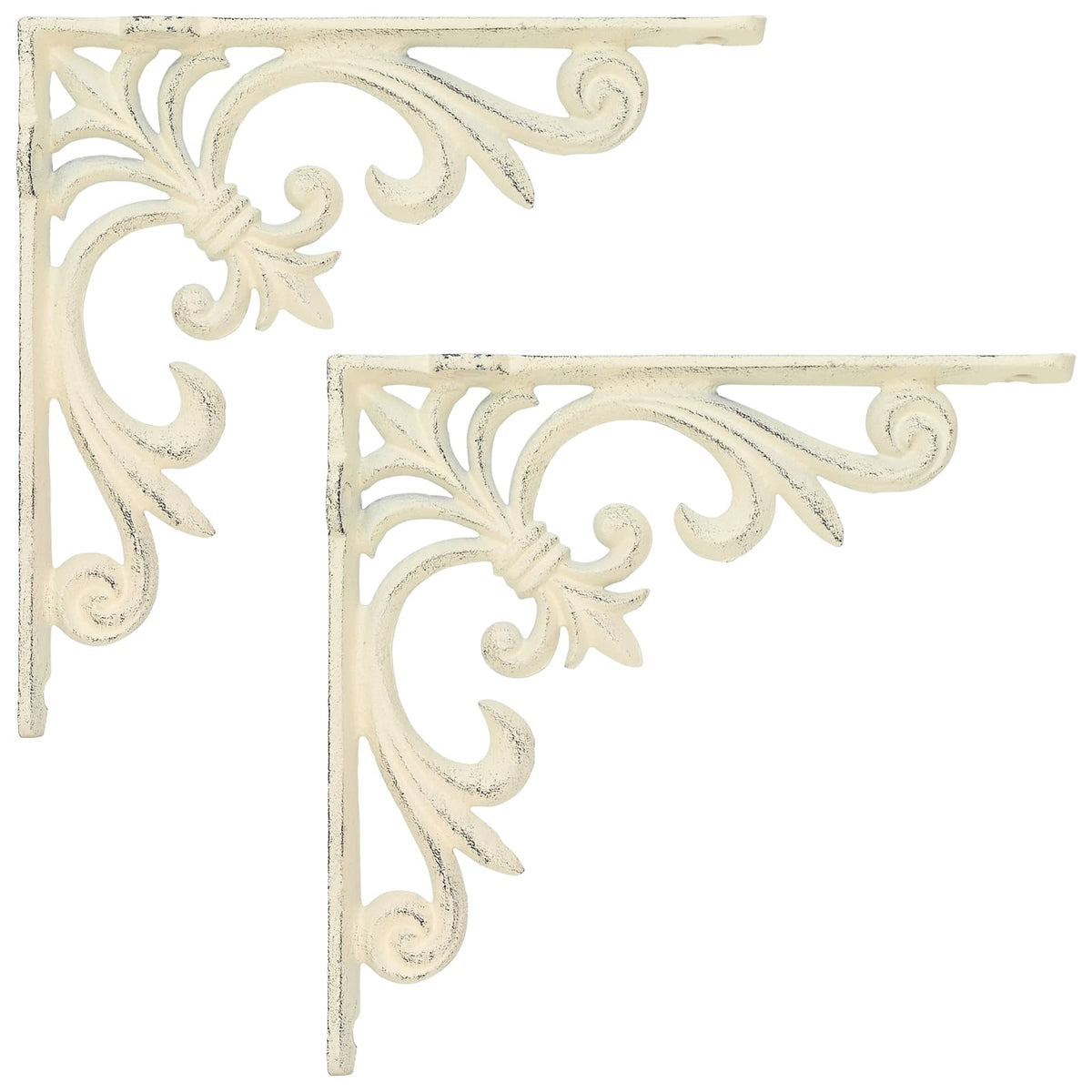 vidaXL Wall Shelf Brackets 2 pcs Antique White 14.5 x 14.5 x 3 cm