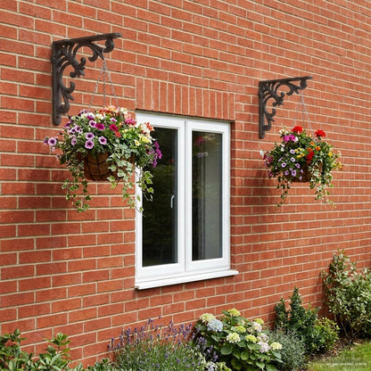 vidaXL Wall Shelf Brackets 2 pcs Antique Brown 14.5 x 14.5 x 3 cm