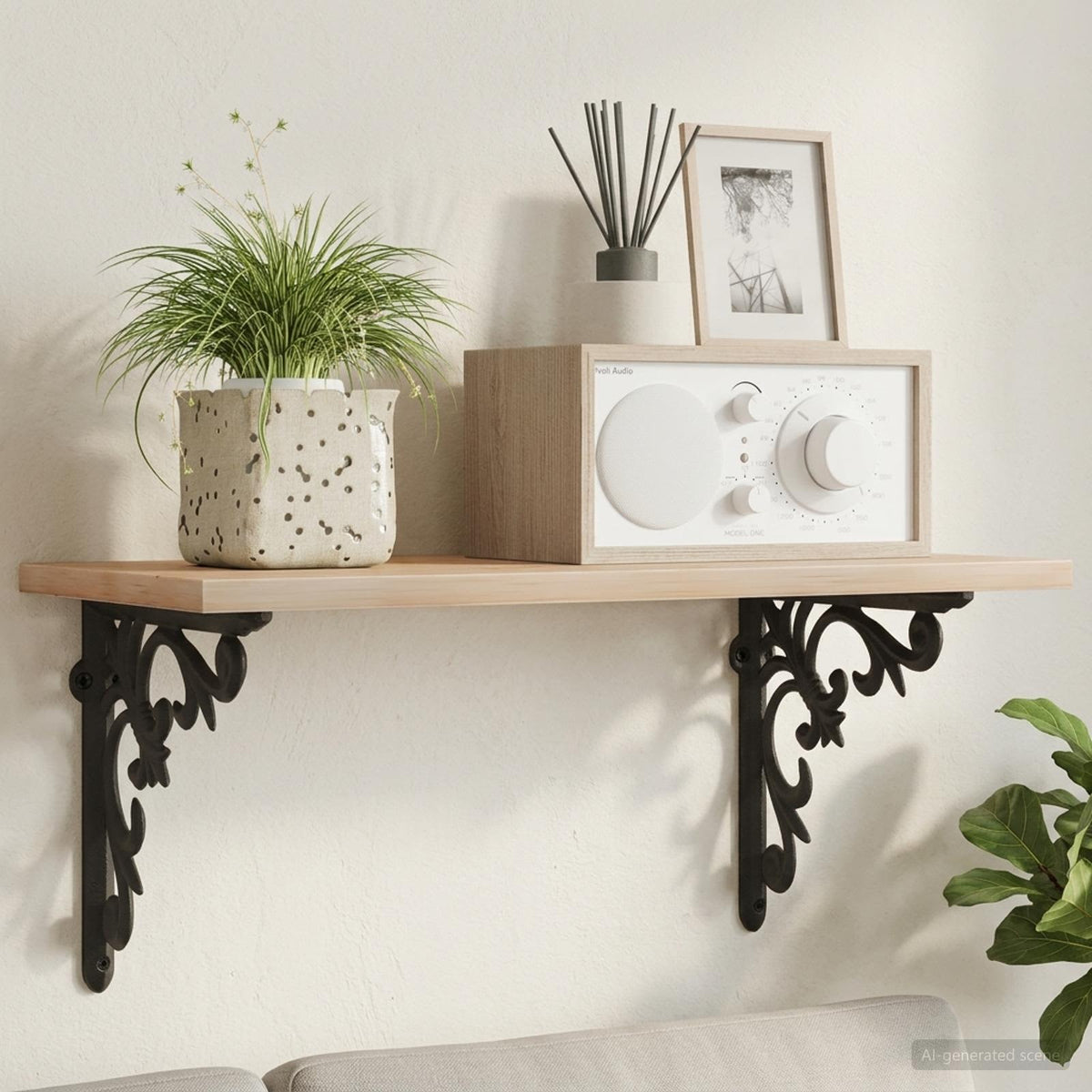 vidaXL Wall Shelf Brackets 2 pcs Black 14.5 x 14.5 x 3 cm Steel