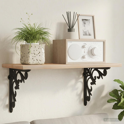 vidaXL Wall Shelf Brackets 2 pcs Black 14.5 x 14.5 x 3 cm Steel