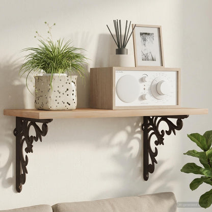 vidaXL Wall Shelf Brackets 12 pcs Antique Brown 14.5 x 14.5 x 3 cm