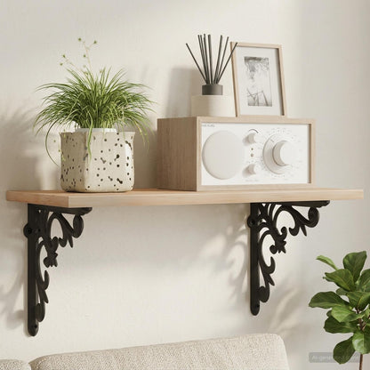 vidaXL Wall Shelf Brackets 12 pcs Black 14.5 x 14.5 x 3 cm Steel