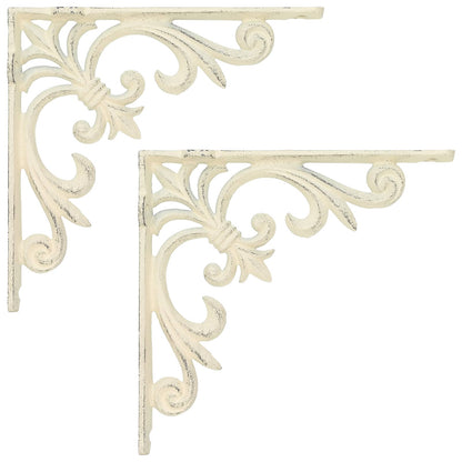 vidaXL Wall Shelf Brackets 2 pcs Antique White 21.5 x 21.5 x 3.5 cm