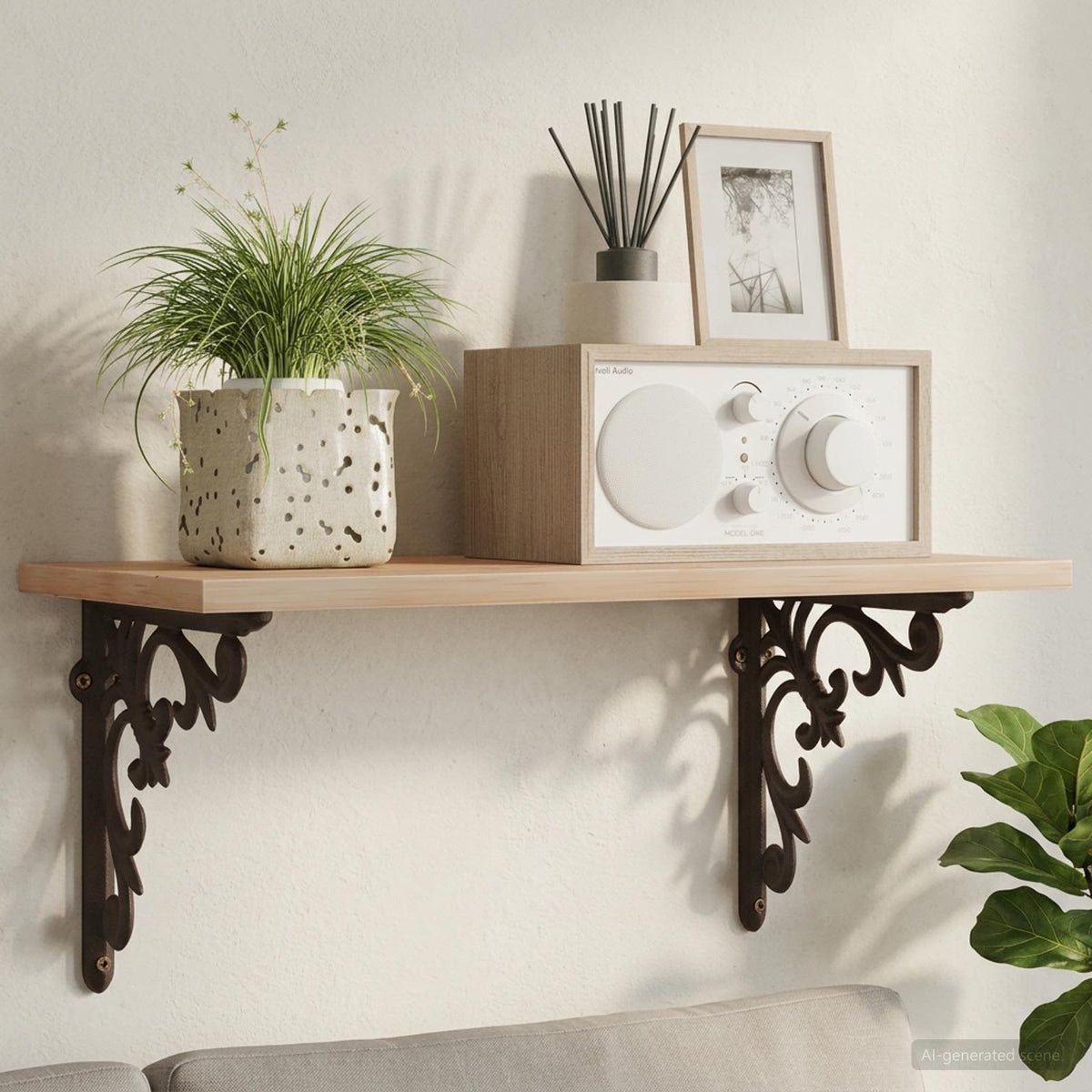 vidaXL Wall Shelf Brackets 2 pcs Antique Brown 21.5 x 21.5 x 3.5 cm