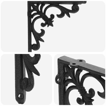 vidaXL Wall Shelf Brackets 2 pcs Black 21.5 x 21.5 x 3.5 cm Steel