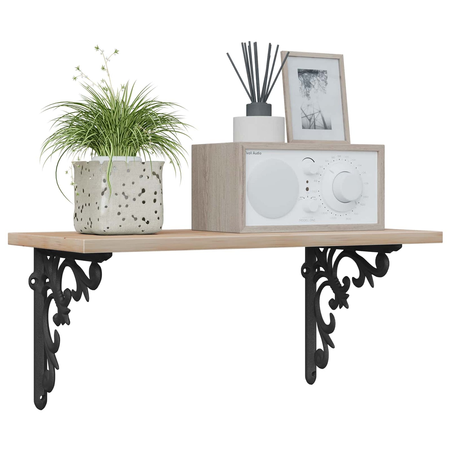vidaXL Wall Shelf Brackets 2 pcs Black 21.5 x 21.5 x 3.5 cm Steel