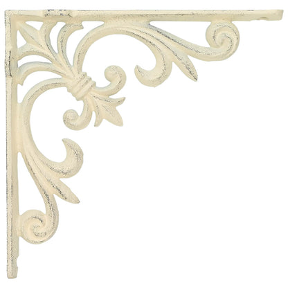 vidaXL Wall Shelf Brackets 12 pcs Antique White 21.5 x 21.5 x 3.5 cm