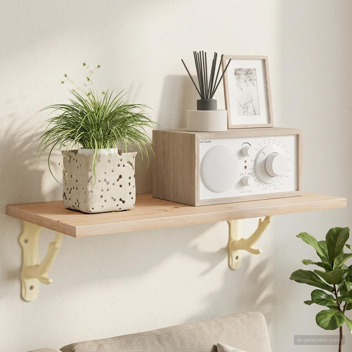 vidaXL Wall Shelf Brackets 2 pcs Antique White 10 x 10 x 3 cm Steel