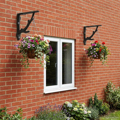 vidaXL Wall Shelf Brackets 2 pcs Black 10 x 10 x 3 cm Steel
