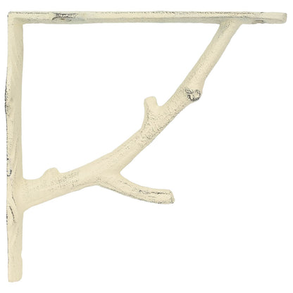 vidaXL Wall Shelf Brackets 12 pcs Antique White 10 x 10 x 3 cm Steel