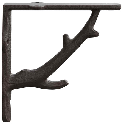 vidaXL Wall Shelf Brackets 12 pcs Antique Brown 10 x 10 x 3 cm Steel
