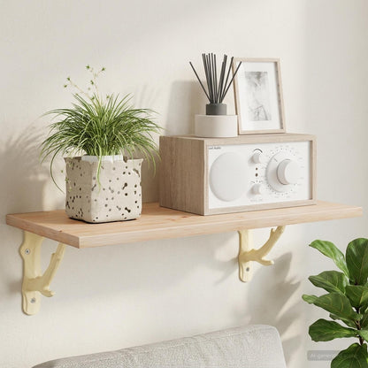 vidaXL Wall Shelf Brackets 2 pcs Antique White 14 x 14 x 4 cm Steel