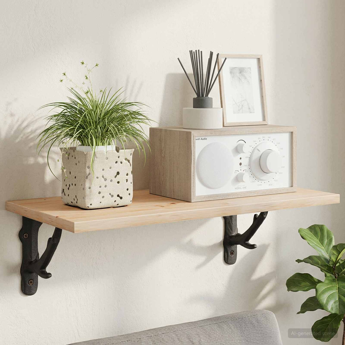 vidaXL Wall Shelf Brackets 2 pcs Black 14 x 14 x 4 cm Steel