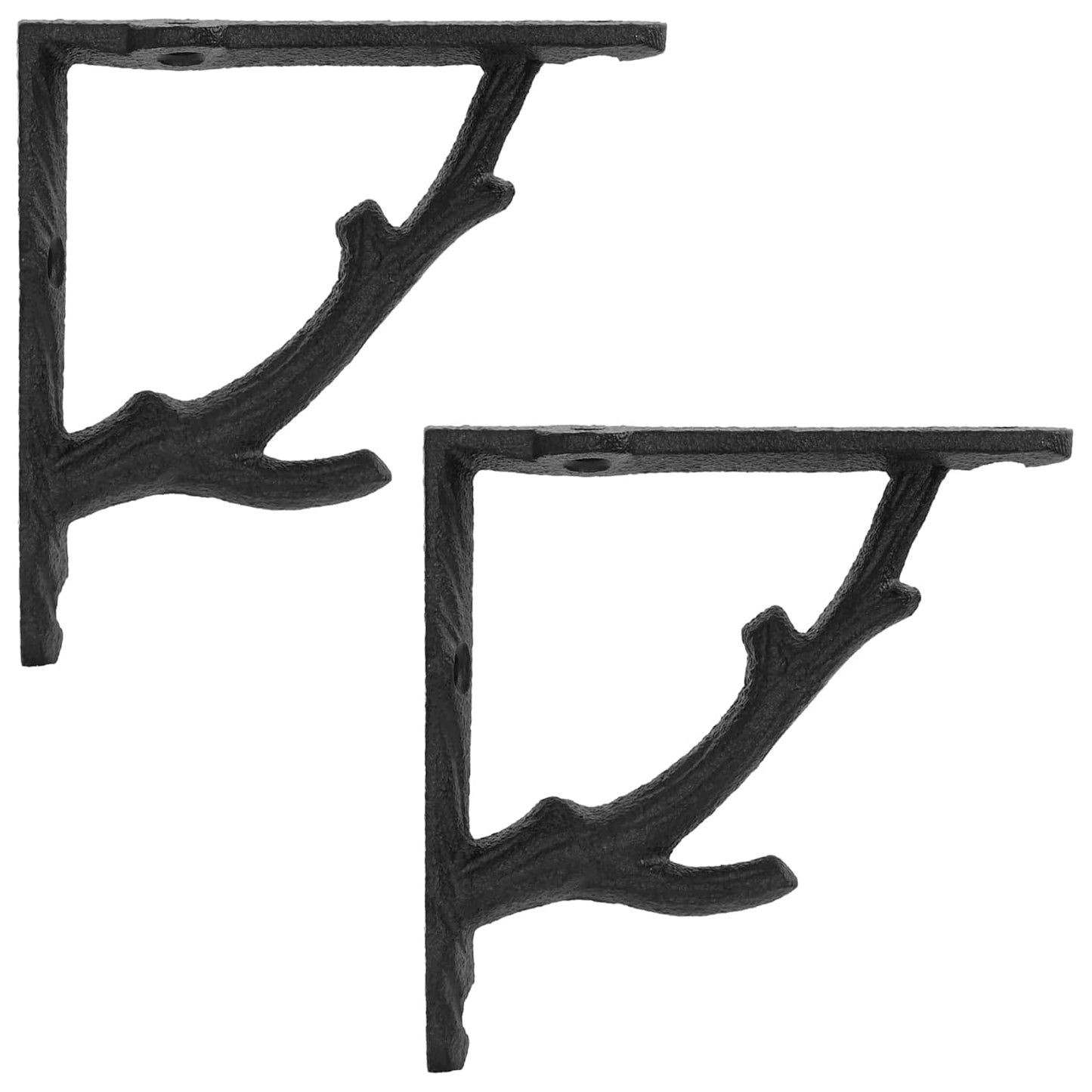 vidaXL Wall Shelf Brackets 2 pcs Black 14 x 14 x 4 cm Steel